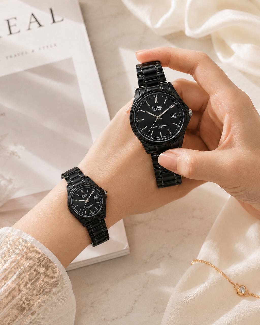ساعت کاسیو فول مشکی ست